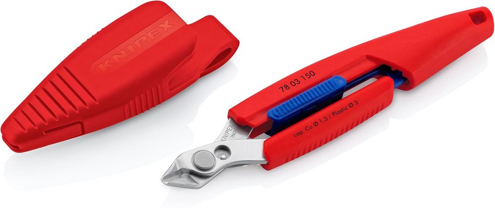 Кусачки боковые для тонкой резки Slim Knips в чехле (Knipex 78 03 150 V01)