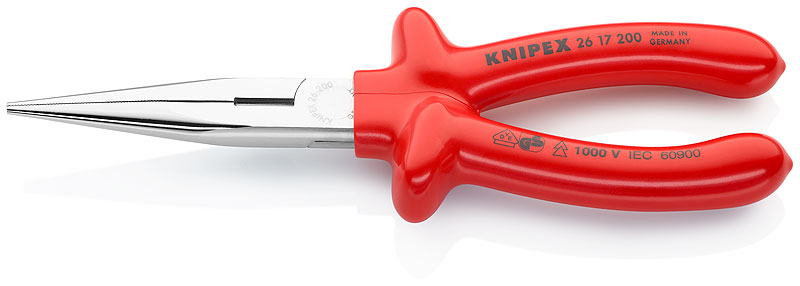 Плоские круглогубцы с режущими кромками Knipex 26 17 200